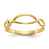 Lex & Lu 14k Yellow Gold Polished Ichthus Fish Ring - Lex & Lu