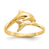 Lex & Lu 14k Yellow Gold Dolphin Ring LAL97286 - Lex & Lu