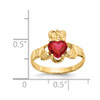 Lex & Lu 14k Yellow Gold July Birthstone Claddagh Ring - 3 - Lex & Lu