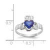 Lex & Lu 14k White Gold September Birthstone Claddagh Ring - 3 - Lex & Lu