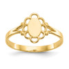 Lex & Lu 14k Yellow Gold Filigree Oval Polished Center Signet Ring - 2 - Lex & Lu