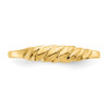 Lex & Lu 14k Yellow Gold D/C Textured Ridged Dome Ring - 5 - Lex & Lu