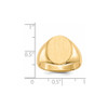 Lex & Lu 14k Yellow Gold Men's Signet Ring LAL97395 - 5 - Lex & Lu