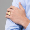 Lex & Lu 14k Yellow Gold Men's Signet Ring LAL97396 - 6 - Lex & Lu