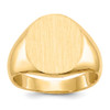 Lex & Lu 14k Yellow Gold Signet Ring LAL97421 - Lex & Lu