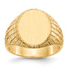 Lex & Lu 14k Yellow Gold Men's Signet Ring LAL97432 - Lex & Lu