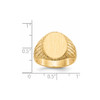 Lex & Lu 14k Yellow Gold Men's Signet Ring LAL97432 - 5 - Lex & Lu