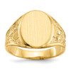 Lex & Lu 14k Yellow Gold Men's Signet Ring LAL97440 - Lex & Lu