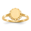 Lex & Lu 14k Yellow Gold Signet Ring LAL97451 - Lex & Lu