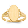 Lex & Lu 14k Yellow Gold Signet Ring LAL97457 - Lex & Lu