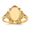 Lex & Lu 14k Yellow Gold Signet Ring LAL97458 - Lex & Lu