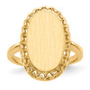 Lex & Lu 14k Yellow Gold Signet Ring LAL97465 - Lex & Lu