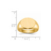 Lex & Lu 14k Yellow Gold Men's Signet Ring LAL97482 - 5 - Lex & Lu