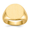 Lex & Lu 14k Yellow Gold Signet Ring LAL97505 - Lex & Lu