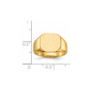 Lex & Lu 14k Yellow Gold Signet Ring LAL97553 - 5 - Lex & Lu
