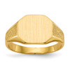 Lex & Lu 14k Yellow Gold Signet Ring LAL97557 - Lex & Lu