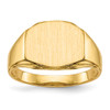 Lex & Lu 14k Yellow Gold Signet Ring LAL97561 - Lex & Lu