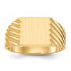 Lex & Lu 14k Yellow Gold Signet Ring LAL97582 - Lex & Lu