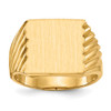 Lex & Lu 14k Yellow Gold Men's Signet Ring LAL97583 - Lex & Lu