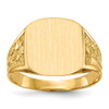 Lex & Lu 14k Yellow Gold Men's Signet Ring LAL97592 - Lex & Lu