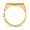 Lex & Lu 14k Yellow Gold Men's Signet Ring LAL97607 - 2 - Lex & Lu