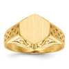 Lex & Lu 14k Yellow Gold Signet Ring LAL97648 - Lex & Lu