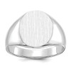 Lex & Lu 14k White Gold Signet Ring LAL97662 - Lex & Lu