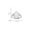 Lex & Lu 14k White Gold Signet Ring LAL97682 - 5 - Lex & Lu