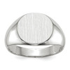 Lex & Lu 14k White Gold Signet Ring LAL97688 - Lex & Lu