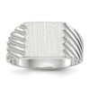 Lex & Lu 14k White Gold Signet Ring LAL97734 - Lex & Lu