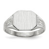 Lex & Lu 14k White Gold Signet Ring LAL97741 - Lex & Lu