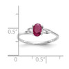 Lex & Lu 14k White Gold Ruby Birthstone Ring LAL97783 - 2 - Lex & Lu