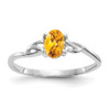 Lex & Lu 14k White Gold Citrine Birthstone Ring LAL97787 - Lex & Lu