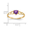 Lex & Lu 14k Yellow Gold Amethyst Birthstone Ring LAL97790 - 2 - Lex & Lu