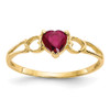 Lex & Lu 14k Yellow Gold Ruby Birthstone Ring LAL97795 - Lex & Lu