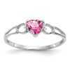 Lex & Lu 14k White Gold Pink Tourmaline Birthstone Ring LAL97810 - Lex & Lu