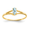 Lex & Lu 14k Yellow Gold Aquamarine Birthstone Ring LAL97815 - Lex & Lu