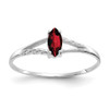 Lex & Lu 14k White Gold Garnet Birthstone Ring LAL97825 - Lex & Lu