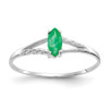 Lex & Lu 14k White Gold Emerald Birthstone Ring LAL97829 - Lex & Lu