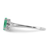 Lex & Lu 14k White Gold Emerald Birthstone Ring LAL97829 - 4 - Lex & Lu