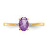 Lex & Lu 14k Yellow Gold Diamond & Amethyst Birthstone Ring - 5 - Lex & Lu