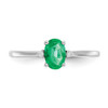 Lex & Lu 14k White Gold Diamond & Emerald Birthstone Ring - 5 - Lex & Lu