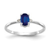 Lex & Lu 14k White Gold Diamond & Sapphire Birthstone Ring - Lex & Lu