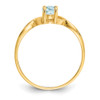 Lex & Lu 14k Yellow Gold Aquamarine Birthstone Ring LAL97862 - 2 - Lex & Lu