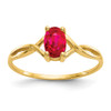 Lex & Lu 14k Yellow Gold Ruby Birthstone Ring LAL97866 - Lex & Lu