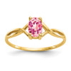 Lex & Lu 14k Yellow Gold Pink Tourmaline Birthstone Ring LAL97869 - Lex & Lu