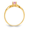 Lex & Lu 14k Yellow Gold Pink Tourmaline Birthstone Ring LAL97869 - 2 - Lex & Lu