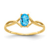 Lex & Lu 14k Yellow Gold Blue Topaz Birthstone Ring LAL97871 - Lex & Lu