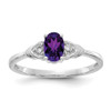 Lex & Lu 14k White Gold Amethyst Diamond Ring LAL97873 - Lex & Lu