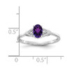 Lex & Lu 14k White Gold Amethyst Diamond Ring LAL97873 - 3 - Lex & Lu